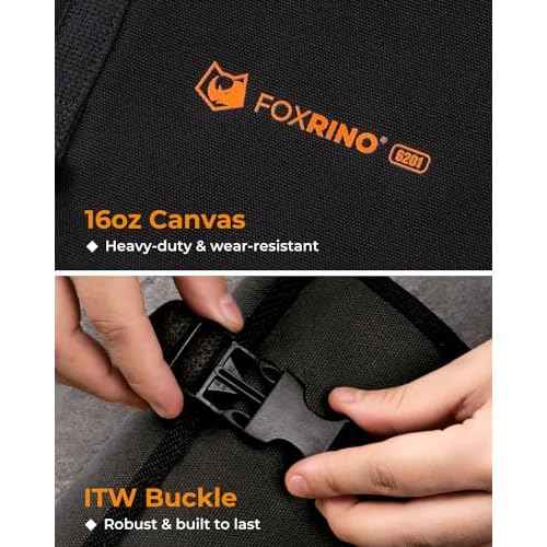 Tool Roll, Heavy Duty Tool Roll Bag Organizer, Roll Up Tool Pouch with 20 + 1 Pocket, Gifts for Men Father Dad Mechanic, Black