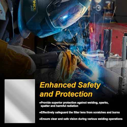 0700000808 Inside Cover Lens Replacement for ESAB Sentinel A50 Welding Helmet, Welding Helmet Clear Cover Inside Lenses Replacement A50 Lens, Anti-Scratch & Spatter Protection, 5 Pack
