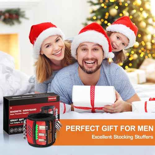 Stocking Stuffers for Men Women Gifts Magnetic Wristband: Men Gifts Tool Belt Magnet Wrist for Holding Screws Nails Christmas Gadget for Dad Adults Him Husband Who Have Everything (1)