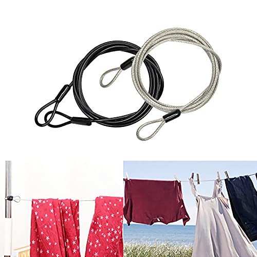 GOMRQING 3.3ft Outdoor Security Cable Lock 2 Pack - Braided Steel Luggage & Bike Lock