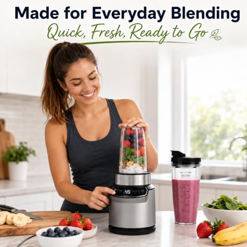 3x 24oz Ninja Blender Cups with To-Go Lids Replacement for BN401, BL450, BL456, BL480, BN751, BN801, SS101, SS151