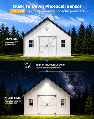 Toberich 150W LED Barn Light Dusk to Dawn Outdoor Yard Light 20000LM 6500K Daylight, 120V