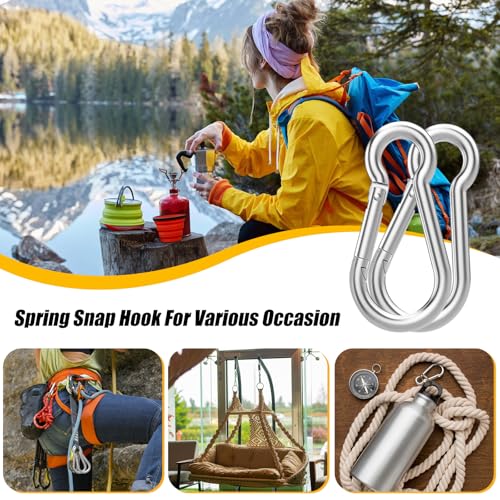 EPHECH M10 4-Inch Heavy Duty Carabiner Clip Silver 30PCS