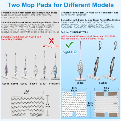 6 Pack Steam Mop Replacement Pads for Shark Genius S5003D S3973D – Extolife