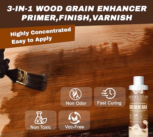 Vividye Golden Oak Water-Based Wood Stain 8.5oz for Indoor & Outdoor Furniture