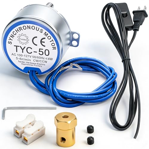 Twidec Synchronous Turntable Motor 5-6RPM 50/60Hz 4W for Cup Turner, 1 Set