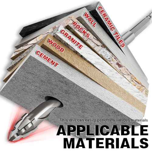 Upgraded Masonry Drill Bit Set,Serrated Concrete Drill bit Set - (3/16"-1/2") 10-Piece Professional Carbide Drill Bits for Concrete, Tile, Brick, Glass, Ceramic, Wood, and Plastic