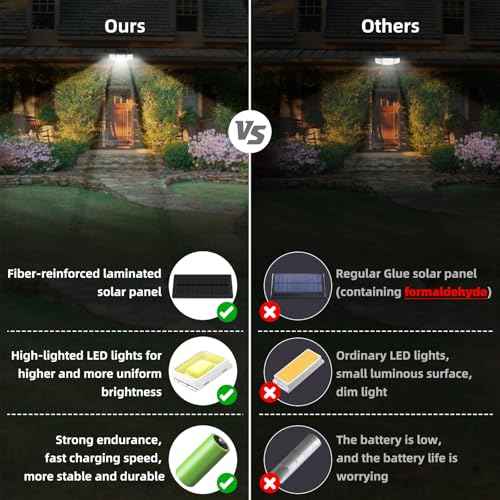 2500LM Solar Lights Outdoor with Motion Sensor,3 Head 270¡Æ Wide Angle Street Area Lights, IP65 Waterproof Security Lighting with 3 Modes(Non-Remote,2 Pcs)