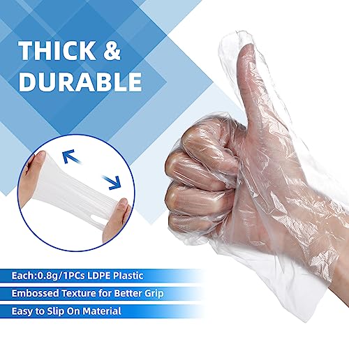 Food Prep Gloves 500 Pack - Food Safe Plastic Disposable Gloves, One Size