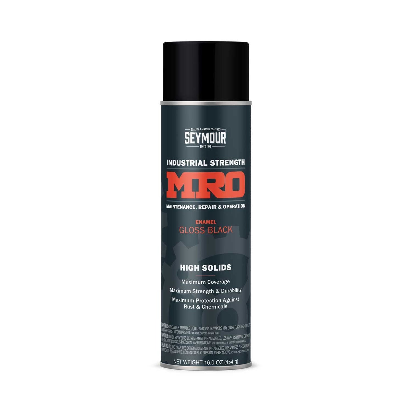 SEYMOUR 620-1415 Industrial MRO High Solids Spray Paint, Gloss Black , 16 Ounce (Pack of 1)