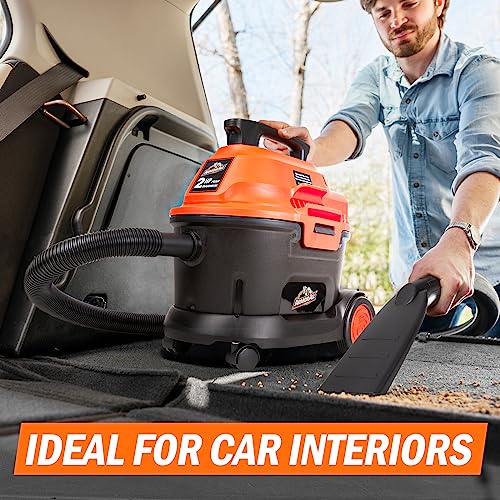 Armor All 2.5 Gallon Wet/Dry Utility Vacuum with 2 Peak HP, Convertible Blower, 13 Accessories