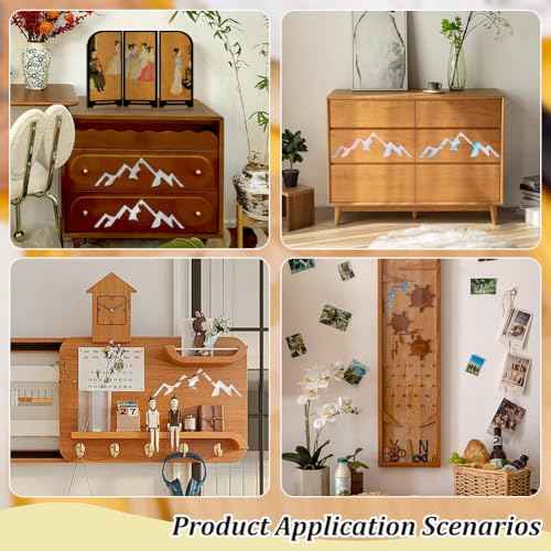 BENECREAT Mountain Clear Acrylic Router Inlay Template, Woodworking Router Template with Protective Film for Creating Unique Inlays in Signs, Charcuterie Boards, 11.8x5inch, 4.5mm Thick