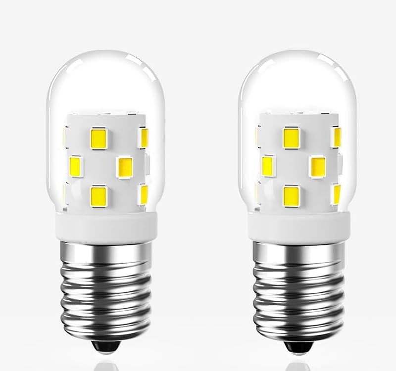 FGlyniy Daylight White 3W LED E17 Microwave Light Bulbs 40W Equivalent, 380LM, Dimmable, 6000K, 2 Pack