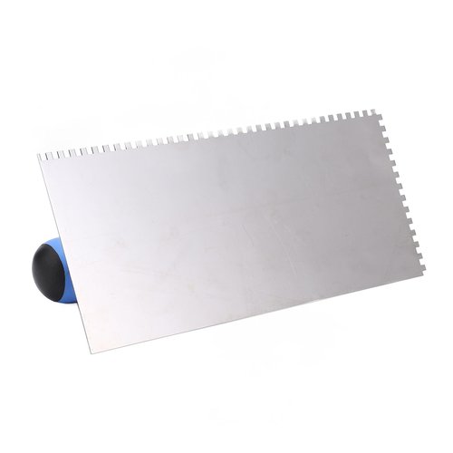 4mm Square Notch Trowel Stainless Steel Hand Notch Trowel with Soft Handle for Cement Concrete Masonry Tile Installation