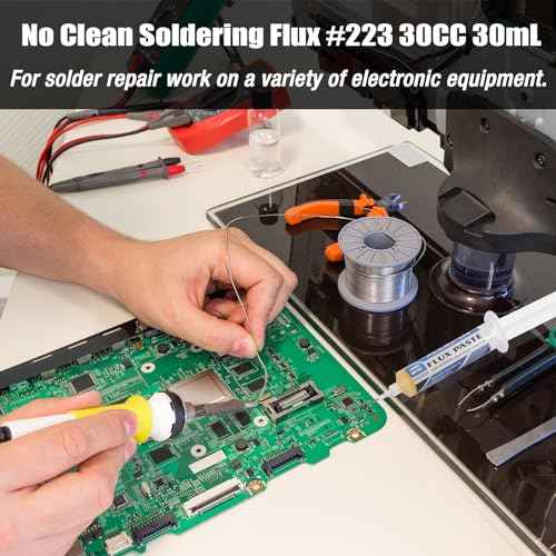 Solder Flux 808 30CC 30mL Need to Clean Tin Soldering Fluxes Paste Liquid Syringe for Electronics 10 Milliliters with Needle Dispensing Tool (Pack of 1Pcs)