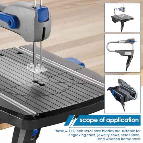 25Pcs Scroll Saw Blade Set, 6-1/2inch High Carbon Steel Coping Saw Blades(10TPI/15TPI/18TPI/24TPI/28TPI), Clean Cut Scroll Saw Blade Pin End Replacement for Cutting Wood Plastic Metal Leather