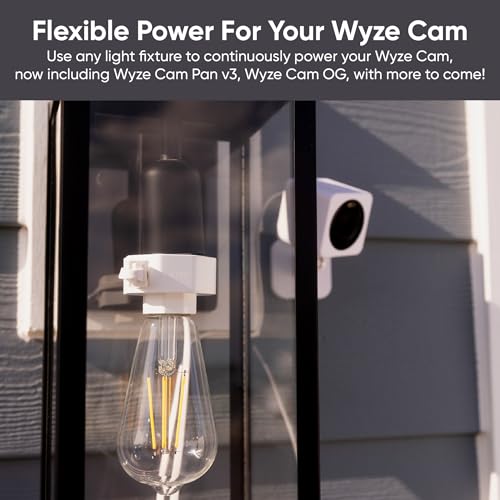 Wyze Lamp Socket v2 Power Adapter for Wyze Cam v3/v4/Og/Pan v3/v4 - Smart Lighting