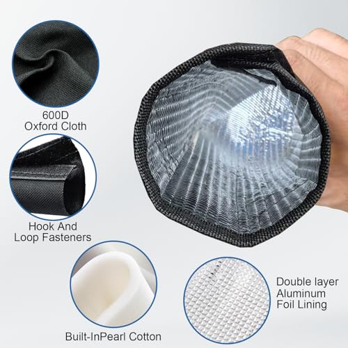 Black 5-Layer HVAC Pipe Insulation Cover 78.7x10in Weatherproof Wrap