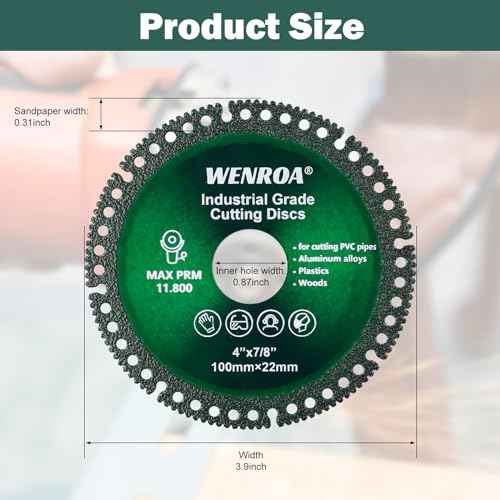 2 Pack 4" Indestructible Disc for Grinder, Angle Grinder Cutting Disc Fits 7/8" Arbor, Diamond Ceramic Tile Concrete Saw Blades for Smooth Cutting, Chamfering, Grinding Materials