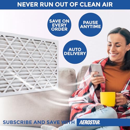 Aerostar 16x25x1 MERV 8 Pleated HVAC Air Filters - 6 Pack, Fits Most Systems