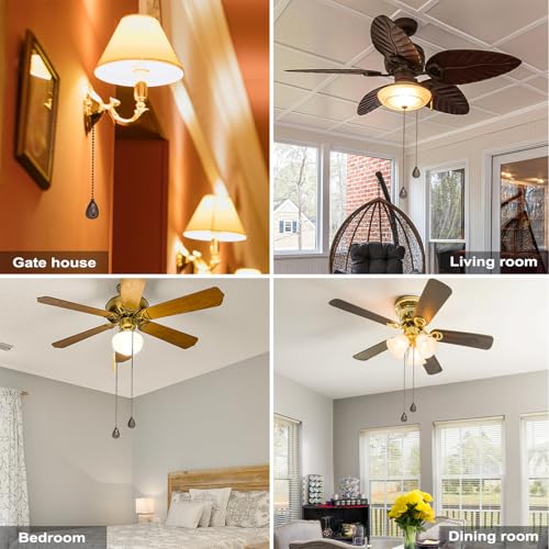 4 Pack Bronze Ceiling Fan Pull Chain Extensions 12 Inch Light & Fan Decor