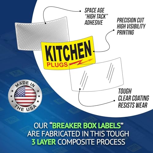 170-Circuit Breaker Decals Set - Bright Easy-Read Vinyl Labels for Panels