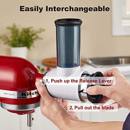 HOZODO White Slicer Shredder Attachment for KitchenAid Stand Mixer
