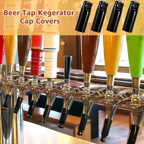 Chciyich 4Pcs Beer Faucet Cap & 4Pcs Kegerator Tap Cover - Fits Most American Beer Faucets (4PCS)