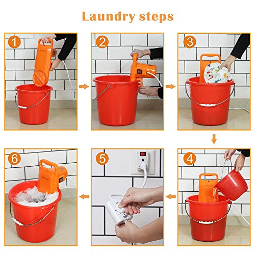KOFOHON Orange Portable Mini Washing Machine 6.5Lbs Compact Semi-Auto for Home & Travel