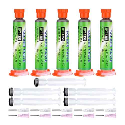 Sn42-Bi58 Solder Paste, No Clean Lead Free 30g Soldering Paste, 138¡É Melting Point, Low Temp Solders Pastes for Electronics Flux for BGA, SMD Repair (5 Pack)