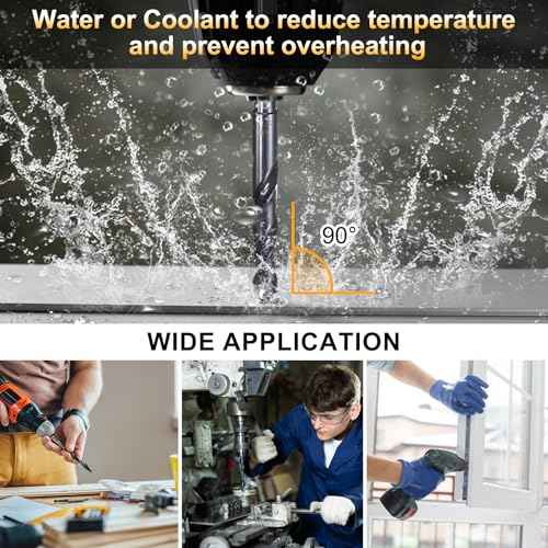 HARFINGTON 23/32" Drill Bit 12mm Reduced Shank 3-Flat 4241 High Speed Steel Nitriding Black 118¡Æ for Soft Materials Wood Plastic Iron Copper Aluminum