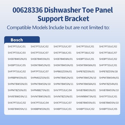 Bosch 00628336 Dishwasher Toe Panel Bracket Replacement Part