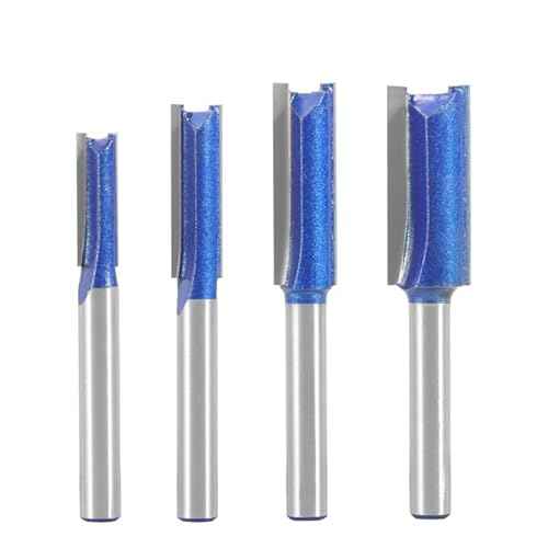 Professional Double Flute Straight Router Bits, 1/4 Shank Flush Trim Router Bit Set, Cutting Diameter Respectively 1/2¡±,1/4¡±, 3/8¡±,5/16¡± (Size 1)