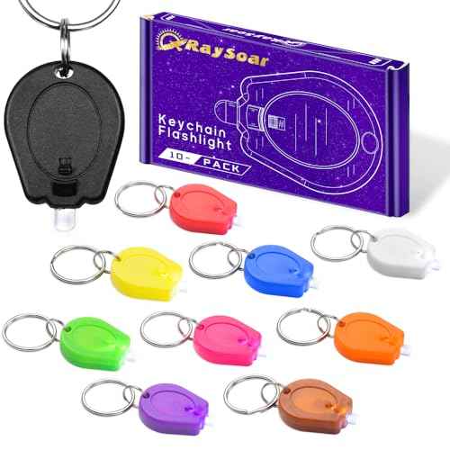 10 Pack Ultra Bright Mini LED Keychain Flashlight, Small Key Ring Flashlight, Portable LED Keychain Light for Outdoor Activities Emergency Light - 10 Colors Shell