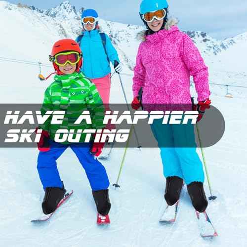 2 Pairs Ski Boot Covers, Insulated Shoe Covers for Snow Warmers Heater Gifts for Skiers, Winter Sport, Skiing Accessory