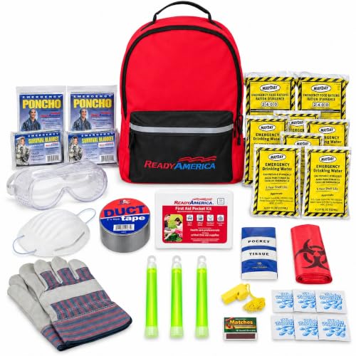 Ready America Tornado Emergency Kit for 2 Persons - 3 Day Survival Backpack