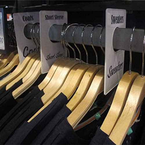 32 Pack White Clothing Rack Size Dividers Plus 150 Labels (1 Inch) and 40 Large Blank Labels, Large Rectangular Clothing Closet Dividers (Pearl White)