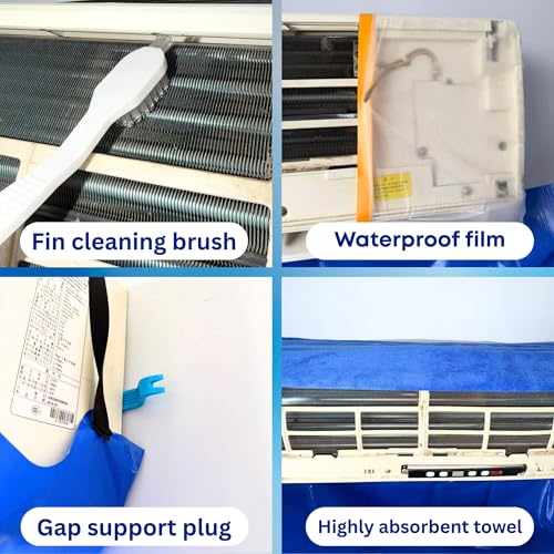 Gdktg Small Mini Split AC Cleaning Kit with 2L Pressure Sprayer - Includes Brushes & Accessories