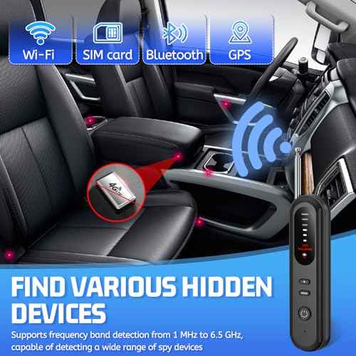 Hidden Camera Detector Spy Camera Finder,Bed Bug Hidden Camera Detectors for Hotels,RF Detectors for Travel,GPS Tracking/Tracker Device Detector for Car,5 Levels Sensitivity 3 Modes