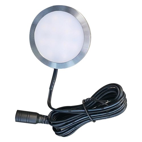 Single LED Puck Light 2 Watt for Under Cabinet Counter Bar Shelf Back Lighting, 120V Electric Direct Wall Plug in, Handy On Off Switch, 1.5 Meters Black Cable (Warm White 3000K)