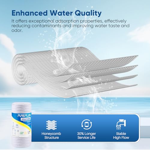 PUREPLUS 5 Micron Water Filter Cartridges 2 Pack for Whole House Well Water
