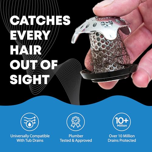 Stainless Combo TubShroom Ultra Drain Hair Catcher & Strainer for Bathtubs