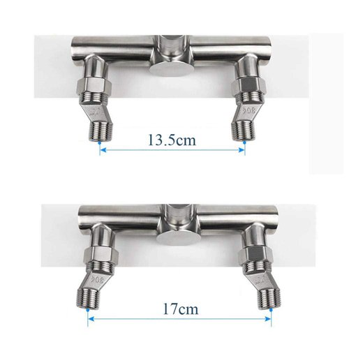 wall mount faucet Chrome-plated, wall-mounted multi-function, kitchen, sink, balcony laundry pool, hot and cold mixing valve, in-wall installation, faucet-Curved moon rotating tube(Curved moon rotatin