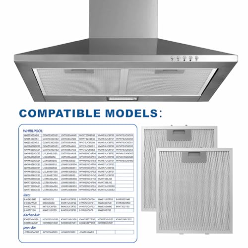 ENKTIK 12" x 10.5" Range Hood Filter Replacement W10169961A (2 Pack) for Whirlpool & More