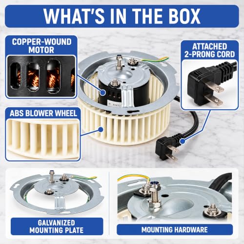 Bathroom Fan Motor Replacement 8832NA A Unit with 6.1 Inch Blower Wheel 120V