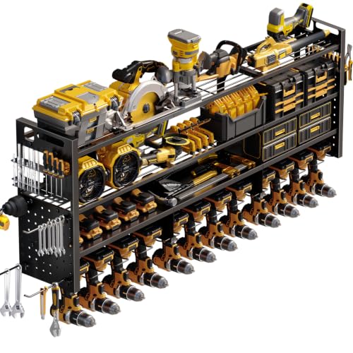 49'' Wide Power Tool Organizer Wall Mount – 4-Tier Heavy Duty Garage Storage