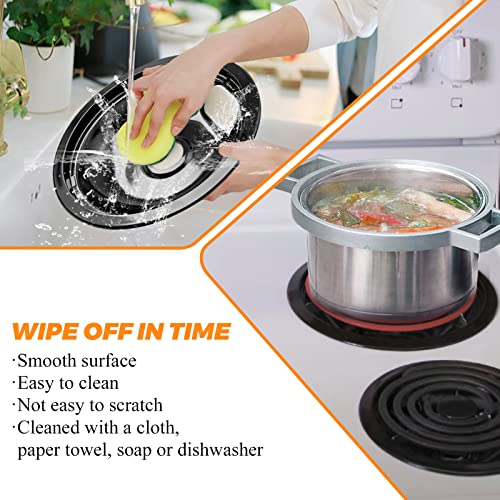 Porcelain Drip Pans for GE/Hotpoint Electric Stovetops — 4 Pack (2x6" + 2x8"), Black