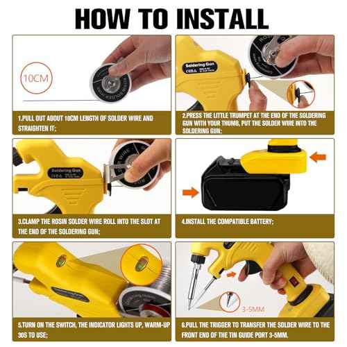 Cordless Soldering Iron Kit for Dewalt 20V Max Battery, 30W Soldering Gun 30s Quick Preheat Soldering Iron with 50g 0.04" Solder Wire& 5pcs Solder Tips for Electronics,Circuit Boards,Jewelry Making