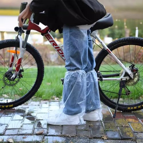 10 Pairs Disposable Shoe Covers, Waterproof Anti-Slip and Dirt-Resistant Shoes Cover for Rain Plastic Boot for Outdoor Activities, Home Cleaning, Gardening Work (Transparent)