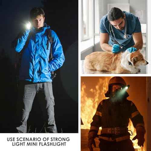 3.5" Mini Flashlight, AAA Small Pen Light with Clip, 500 Lumen Pocket Pen Flashlight Powered by AAA Battery, Portable Versatile for Inspection Medical Repair Camping Outdoor Emergency (White Light)